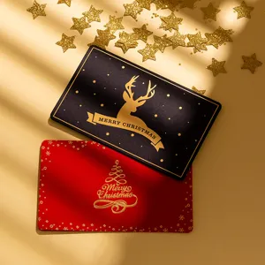 Tarjetas de felicitación de navidad doradas juego de tarjetas de bendición para regalos