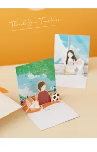 Tarjeta de felicitación pop-up 3D para el Día del Maestro tarjeta de bendición artesanal