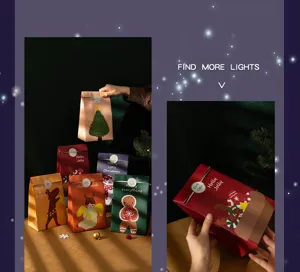 Bolsas de regalo de papel de Navidad para fiestas, bonitos diseños festivos para envolver.