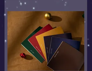 Tarjetas de felicitación navideñas set colorido tarjetas de bendición creativas detalle