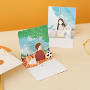 Exquisita tarjeta de felicitación pop-up 3D para el día del maestro, tarjeta de bendición.