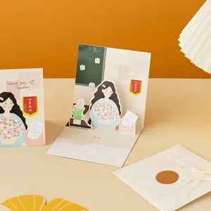 Tarjeta de felicitación pop-up 3D del Día del Maestro tarjeta de bendición