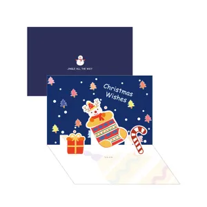 Tarjeta de felicitación de Navidad 3D creativa tarjeta de bendición para año nuevo