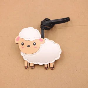Handmade Leather Sheep Keychain Cartoon Animal Pendant Multi-Layer DIY Bag Charm Clothing Accessory For Women Gift