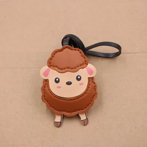 Cute Little Lamb Artificial Leather Bag Charm Pendant Sheep Keyring Hanging Ornament Clothes Accessory For Backpack Purse Handbag Decoration