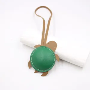 Leather turtle bag charm cute animal pendant luxury style handbag accessory strap decor