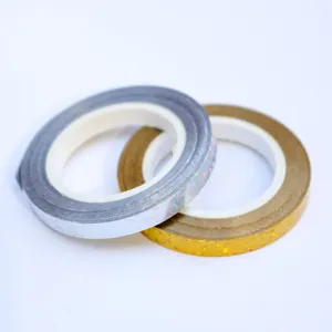 Holographic laser balloon ribbon set for wedding party decoration, shiny metallic curling string.