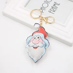 Süßer Weihnachtsmann PU Leder Schlüsselanhänger stilvoller Taschenanhänger Weihnachtsgeschenk