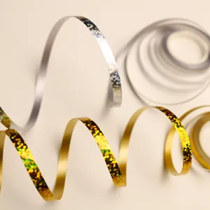 Holographic balloon ribbons, curling metallic string for party wedding decoration 10m