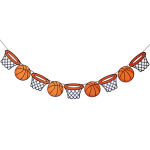 Basketball themed birthday party decorative banner bunting hanging flag for sports celebration