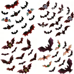 Halloween 3D bat wall stickers PVC spooky party decor removable home wall decals