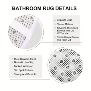 Weihnachten Rot Schneeflocke Baum Duschvorhang Set Wasserdicht Polyester Badezimmermatte Toilettenabdeckung Set Dekor