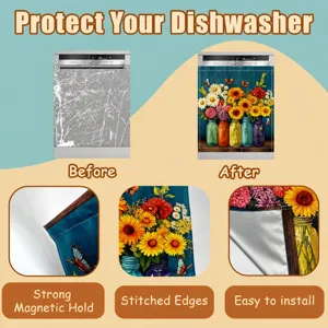 Magnetic Dishwasher Cover Sticker Digital Print PVC Appliance Decoration For Refrigerator Washing Machine Kitchen Decor