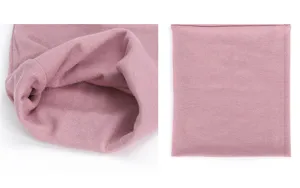 Strick Halswärmer Detailansicht, weicher Herbst Winter Thermalschal in Rosa Farbe.