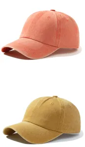 Cappello da baseball vintage lavato corona morbida cappellino casual tinta unita dettaglio