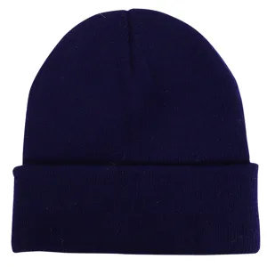 Gorro de punto de acrílico de color sólido gorro de invierno cálido para hombres y mujeres