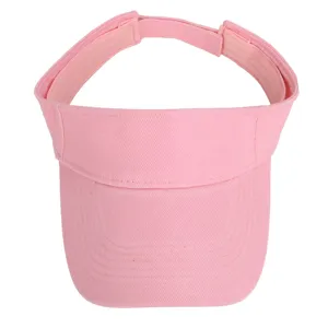 Pink sun visor hat for women, empty top design for outdoor summer sports and sun protection.