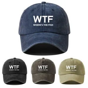 Unisex Casual Gewaschene Polyester Baseballkappe Mit WTF Grafik Buchstabendruck Verstellbar Sport Sonnenhut Outdoor Fashion Cap Für Damen Herren