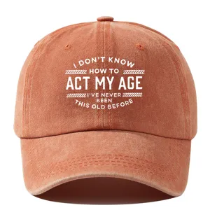Gewassen katoenen honkbalpet met tekst opdruk, retro dad hat voor heren en dames outdoor.