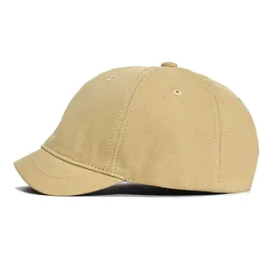 Cappello da baseball a tesa corta kaki corona morbida in tela di cotone tinta unita