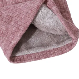 Cozy fleece-lined knitted neck warmer for men and women, thick thermal winter snood scarf.
