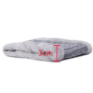 Bambini inverno lavorato a maglia pile scaldacollo sciarpa morbido spesso grigio 3cm