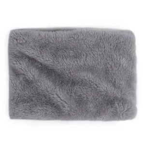 Scaldacollo invernale in peluche grigio per bambini, morbido collo caldo in pile spesso.