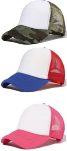 Mesh trucker baseball hat detail, breathable snapback cap, casual summer sun visor headwear.