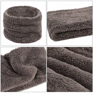 Tour de cou chaud en polaire d'hiver unicolore écharpe douce en peluche pour froid