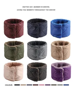 Winter warmer gesteppter Fleece Halswärmer Outdoor Radfahren winddichter Druckknopf Schal