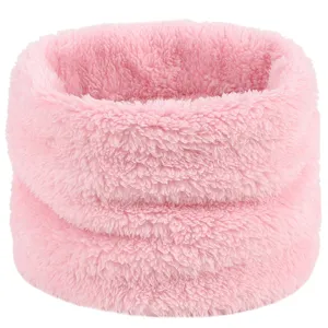 Rose tour de cou pelucheux doux hiver snood chaud écharpe polaire accessoire de mode