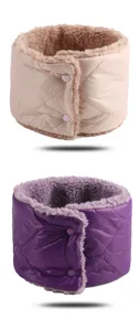 Gesteppter Fleece-Halswärmer für den Winter winddichter Druckknopf Schal für Outdoor