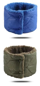 Gesteppter Fleece Winter Halswärmer mit Druckknöpfen, winddichter warmer Radschal.