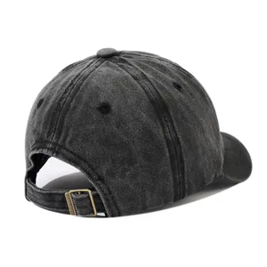 Washed distressed solid color baseball cap for men and women, adjustable casual dad hat.
