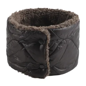 Winterwarmer gesteppter Fleece-Nackenschal winddichter Druckknopf Outdoor Radfahren schwarz
