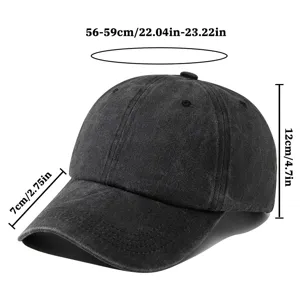 Gewassen Distressed Honkbalpet Vintage Soft Top Dad Hat Polyester Verstelbare Zonnehoed Plain Casual Outdoor Pet Voor Heren Dames