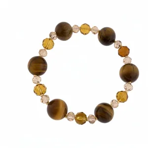 Pulsera de cuentas de piedras preciosas y cristales retro para mujer, joya vintage.