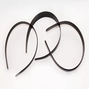 Simple black plastic hair band for daily wear and DIY crafts, detail view of design.