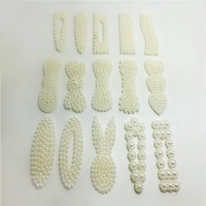 Korean Style Plastic Artificial Pearl Waterdrop Hair Clip Base Plate DIY Handmade Hairpin Jewelry Material Components