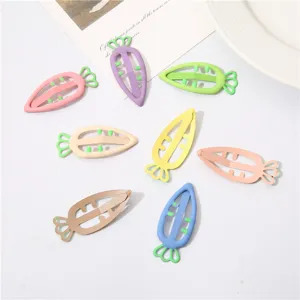 Lindas horquillas de zanahoria coloridas para niños metal flequillo dulce color caramelo accesorios