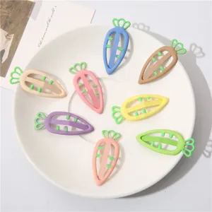 Cute colorful carrot hair clips sweet candy color duckbill hairpins for girls hair styling