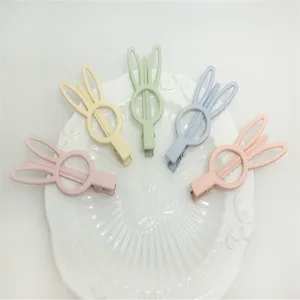 Cute pastel hair clips set, rubber paint finish duckbill clips for girls bangs and side hair.