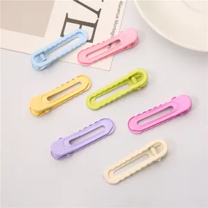 Pinzas de pelo de pico de pato de metal colorido para niños, diseño ondulado muy bonito.