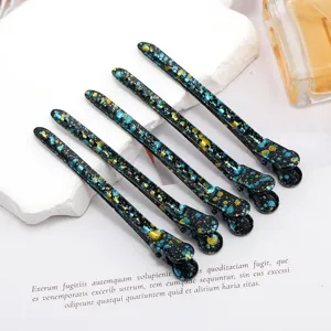 9.5cm colorful hair duckbill clips, metal sectioning clips for styling, makeup, and hair salons.