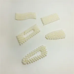 Korean style pearl hair clips set 7cm artificial pearl geometric hair barrettes for women