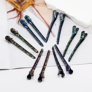 Minimalist Metal Splatter Paint Duckbill Hair Clips Trendy Multicolor Baking Varnish Hair Pins For Women Sectioning Styling Accessories