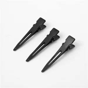 Set di 5cm fermagli per capelli becco d'anca in metallo nero, forcine per frangia a doppia punta cava.