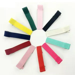 Korean Style Ribbon Wrapped Hair Clips For Kids Girls Metal Fabric Duckbill Alligator Clips Handmade Hair Barrettes Craft Accessory