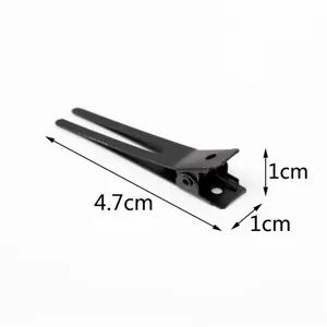 Zwarte metalen dubbele tanden haarspeld 4.7cm eendebek pin stylingtool haaraccessoires