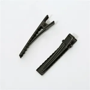 Black metal duckbill hair clips set, professional styling hair accessories for DIY.